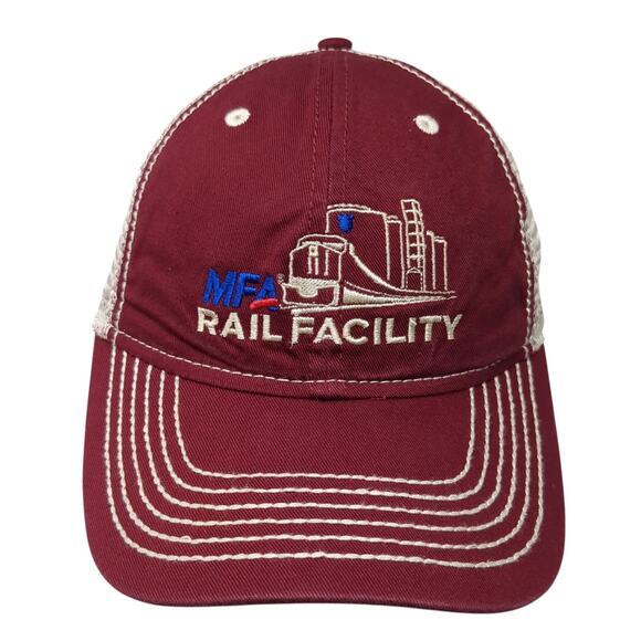MFA Rail Facility Strapback Trucker Hat Red One Size Mesh Back Outdoor - Picture 1 of 10